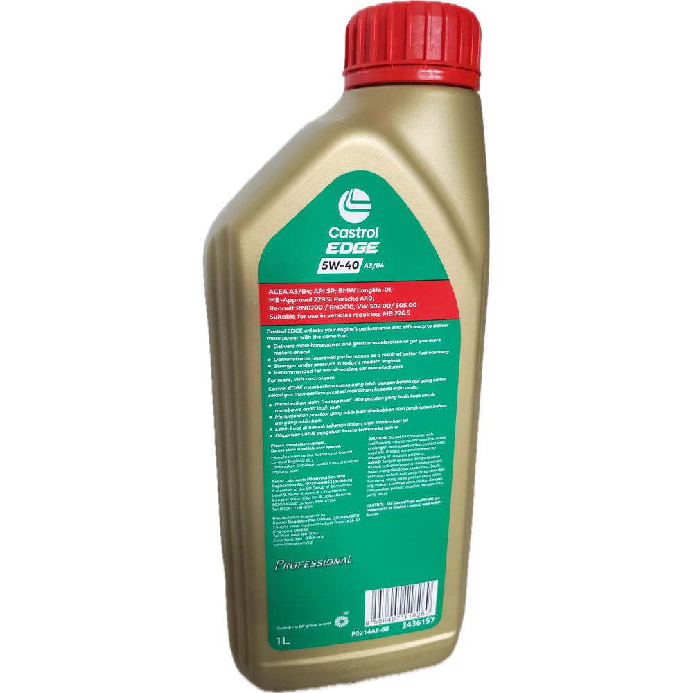 Edge Exclusive 5W-40 SP A3/B4 | Malaysia Import New Packaging 1L 24/Case