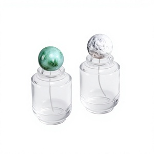 Clear Glass <b>Diffuser</b> <b>Bottle</b> with Marble Stopper Cylinder Shape Home Fragrance Reed <b>Diffuser</b> 100ml Refillable - Product Image 3