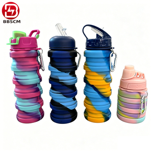 Bouteille d'eau portable en silicone pliable et extensible RTS 500 ml pour les sports de plein air et le camping, utilisable avec de l'eau bouillante - Product Image 5