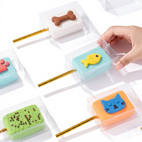 Boîtes en plastique pour friandises au riz Krispie, pliables, 3,5 x 2,4 x 1,38 pouces, boîtes à bonbons avec trou pour les cadeaux de fête ou les gâteaux