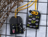 Sac porte-bonheur avec Logo brodé personnalisé, design de bande dessinée, 1 pièce