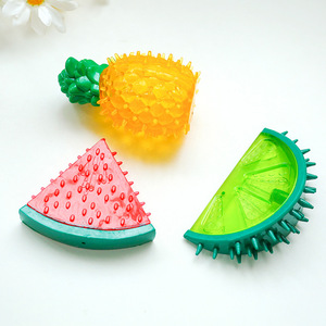 Anneau de dentition pour animaux de compagnie jouet à mâcher refroidissant fruits d'été citron ananas pastèque conception Durable grinçant <span class=keywords><strong>chien</strong></span> jouet à mâcher pour chiens dentition - Product Image 1