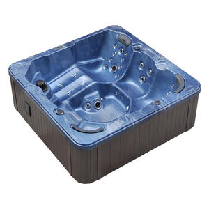 Extérieur en bois rond débordement étape couverture bain à remous <span class=keywords><strong>spa</strong></span> 4-6 personne jacuzzi souffleur jusqu'à maeeage tv bain à remous - Product Image 2