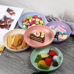 Round Colorful Dish Set For Fruit <b>Snack</b> Party Tableware With Base Small Household <b>Plate</b> Solid Color Design - Product Image 3