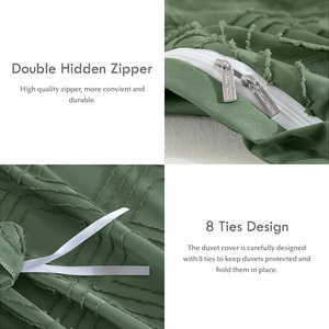 Boho Bộ Đồ Giường Jacquard Tufted Nữ Hoàng Duvet Cover Cho Tất Cả Các Mùa 3 Mảnh Thêu Tơ Tằm Sang Trọng Bộ Đồ Giường Nhà Duvet Cover Set - Product Image 4