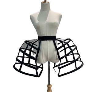 <span class=keywords><strong>Jupon</strong></span> de performance spécial, style baroque, creux, <span class=keywords><strong>noir</strong></span> et blanc, forme cage à oiseaux, à 4 cerceaux, crinoline, pour costume de banquet Lolita et robe de bal - Product Image 1