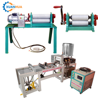 Machine automatique XUANHUA pour la fabrication de feuilles de cire d'abeille avec écran tactile PLC HMI, 4 tailles de cellules, découpe automatique en longueur, Estampadora De Ceras