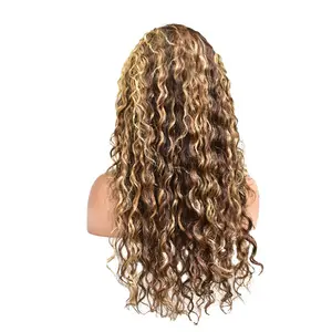 Peruca de onda de água de densidade 180%, cabelo destacável novo design de cor