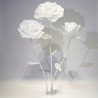 Ensemble de fleurs artificielles géantes en papier, décoration florale pour mariage, événement, présentoir sur pied