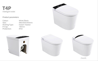 WC électrique intelligent avec capteur de pied, chasse d'eau par gravité, télécommande, siège chauffant, chasse d'eau automatique, réservoir encastré