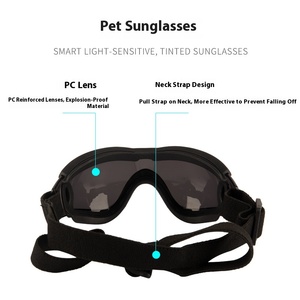 Lunettes de soleil écologiques pour <span class=keywords><strong>chien</strong></span> avec sangle réglable, protection UV, anti-poussière/anti-vent, motif à pois, en polycarbonate, pour l'hiver - Product Image 4