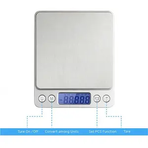 Nuevo 500/0 01g LCD portátil Mini Digital electrónica escalas de bolsillo caso Postal cocina de equilibrio de peso escala