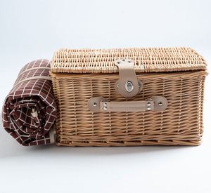 Cesta de Almacenamiento de Vajilla de Picnic de Lujo de Alta Gama, con Diseño Multifuncional Ecológico de Metal, PE, Plástico y Ratán - Product Image 6