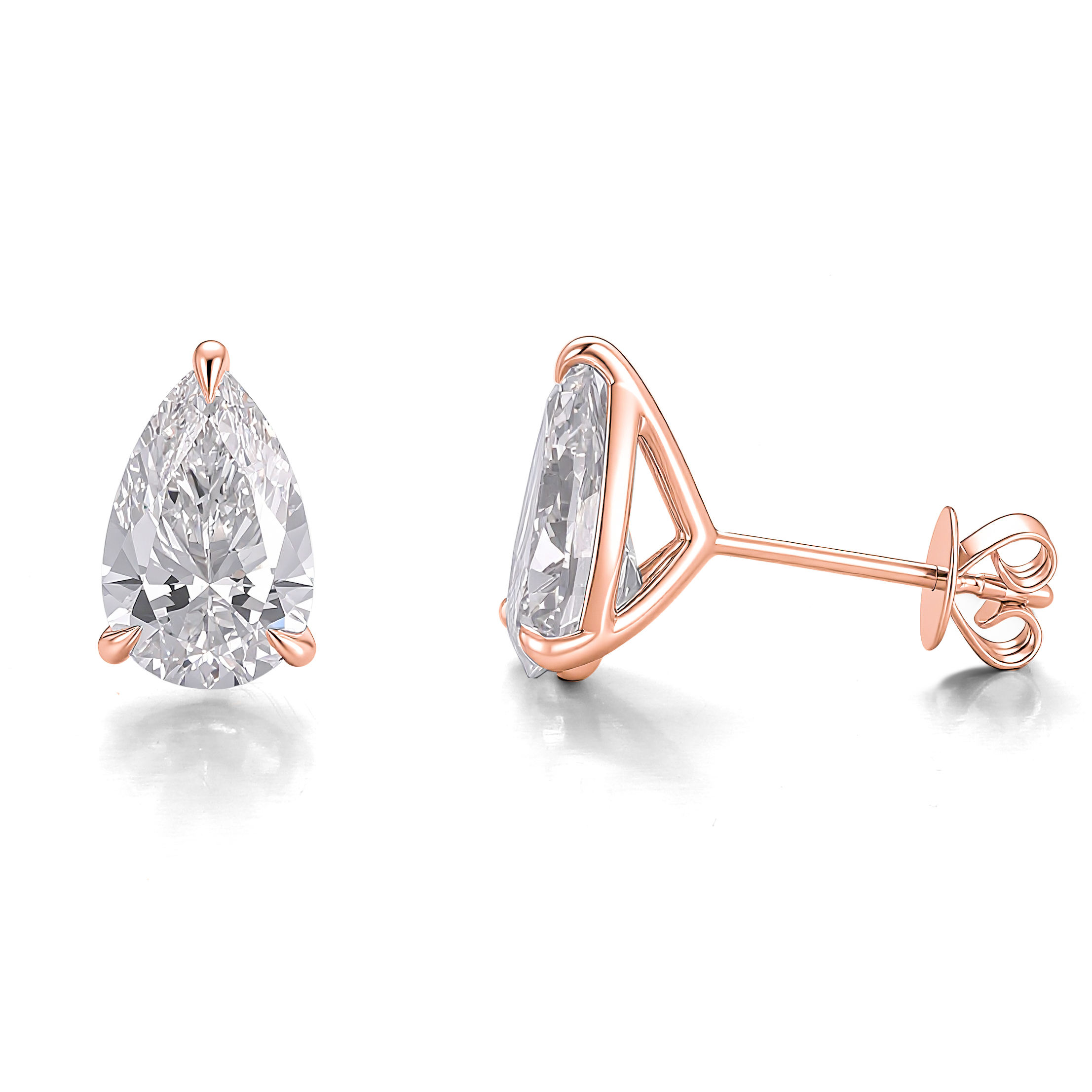14k rose gold lab diamond earring