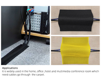 Protège-câbles de sol personnalisé pour tapis, gestion des câbles pour bureaux commerciaux, fixation auto-agrippante