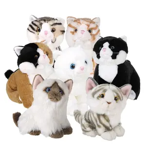 Professional factory OEM/ODM custom design best made lifelike white fat cat stuffed animal plush toy