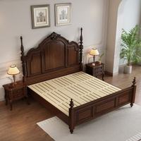 Lit double de luxe en bois massif de style américain avec espace de rangement, cadre de lit extra-large personnalisable pour chambre à coucher et usage hôtelier