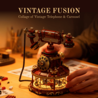 Teléfono Retro de Fantasía, Juego de Bloques de Construcción de 1130 Piezas, Modelo Mecánico para Armar, Decoración para el Hogar, Escritorio, Regalo para Adultos y Adolescentes