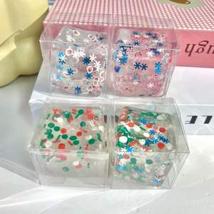 ของเล่นบีบลดความเครียดรูปทรงก้อนน้ำแข็งคริสต์มาสหลากสีสัน  ของเล่นบีบสัมผัสแบบใส  ลูกบอลฟิดเจ็ต - Product Image 3