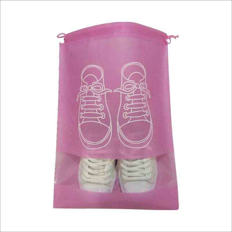 Commercio all'ingrosso di alta qualità pantofole da viaggio doppia corda borsa riutilizzabile impermeabile Non tessuto a prova di polvere