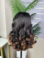Cabello humano 100% natural de alta densidad 13*4 sdd con efecto voluminoso