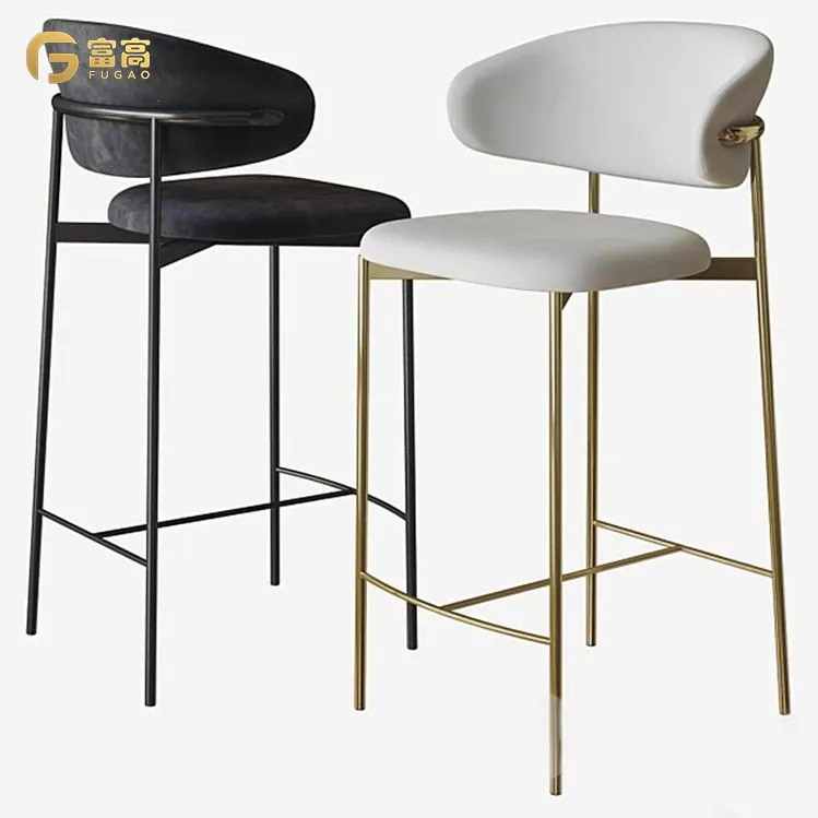 oem factory china Commercial Grade Mid-back Contemporary Faux Leather Bar Stools With Footrest kitchen high chairs bar stool