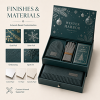 Boîte à rabat magnétique rigide écologique avec tiroir pour cadeau de Noël, papier spécial
