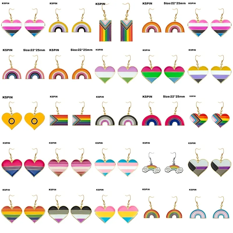 Transgender Regenbogen Pan sexueller Stolz Gender queer Stolz LGBT Ohrringe Homosexuell Stolz Regenbogen Ohrringe Schmuck Für Frauen Männer Liebhaber Geschenk