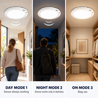 Plafonnier LED rechargeable 2000 mAh sans fil avec détecteur de mouvement PIR, magnétique, à intensité variable et télécommande pour placard et couloir