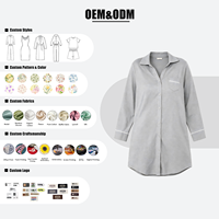 Chemise de nuit élégante d'été pour femme Hongbo en modal/coton avec logo frontal et boutons pour pyjama