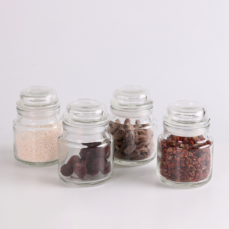 50~1000ml round shaped glass jar cream glass honey jar with lid