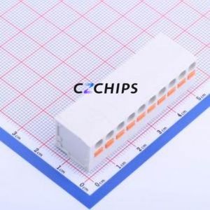 KF239-5.0-10P Spring Terminal Block Through hole Component (THT),P=5mm Connector 1x10P 5mm White 10P - Product Image 1