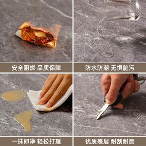 Carreaux <span class=keywords><strong>de</strong></span> sol à motif pierre en <span class=keywords><strong>PVC</strong></span> autocollants, résistants à l'usure, avec revêtement antidérapant, à poser sur sol en <span class=keywords><strong>ciment</strong></span> avec tissu <span class=keywords><strong>de</strong></span> sol en plastique - Product Image 4