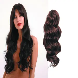 Wholesale Wigs From China Machine Made Ocean Wave Synthetic Wigs Suppliers short Wavy Wig Products With Bangs For Women