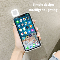 Coque de téléphone portable de luxe avec anneau lumineux et flash pour 16 Pro Max, design antichoc