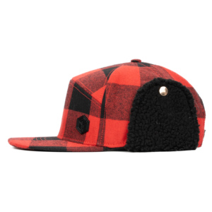 Gorra de Invierno TCA Personalizada con 6 Paneles, Parche de Goma, Orejeras de Poliéster, Color Rojo, Cierre a Presión - Product Image 2