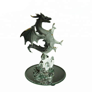 Figurine de dragon <span class=keywords><strong>miniature</strong></span> <span class=keywords><strong>en</strong></span> <span class=keywords><strong>verre</strong></span>, art fait à la main, sculpture animale, décoration artisanale, 30 cm - Product Image 3