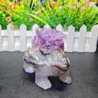 Prix d'usine Artisanat en cristal Sculptures Pixiu en améthyste et agate, décorations d'intérieur pour cadeau et porte-bonheur