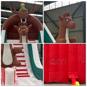Castillo Inflable de Reno Navideño para Niños, Brincolín de Buena Calidad con Tobogán - Product Image 4