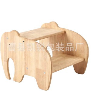 Wooden Elephant Childrens <b>Stool</b> 14.8inch Durable Step <b>Stool</b> For Kids <b>Bathroom</b> Use - Product Image 2