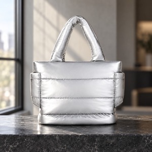 Bolso Bandolera Acolchado Ecológico de Gran Capacidad, Mini Bolso Tote con Cremallera, Correa Desmontable, Ligero, Casual, Secreto - Product Image 1