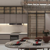 BAINENG Diseño Gratuito en 48 Horas Muebles de Gabinetes de Cocina Modernos de Acero Inoxidable Gabinete de Cocina Personalizado Gabinete de Cocina 3D