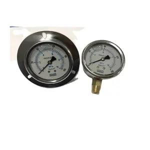 304 stainless steel glycerine or silicone oil filled pressure gauge