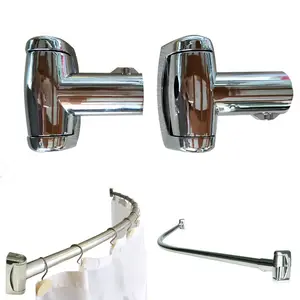 Sets Of Curved Shower Rail/tube/rod Plus Brackets Rod Metal Shower Curtain Tube