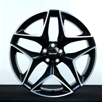 Velg Mobil Alloy Warna Hitam Matte Custom dengan Bagian Depan Berbahan Machined, Ukuran 15-30 Inch, untuk Tesla Model 3, BMW, Mazda, Corvette