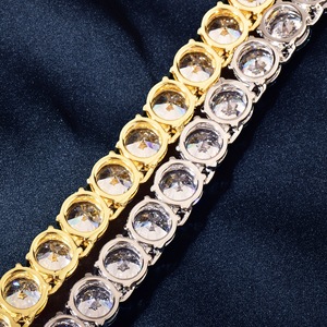 Collier chaîne <span class=keywords><strong>tennis</strong></span> hip-hop plaqué or 18 carats, style 'iced out', prix usine de gros, bijoux fantaisie pour hommes et femmes, en laiton, zircon et cuivre - Product Image 4