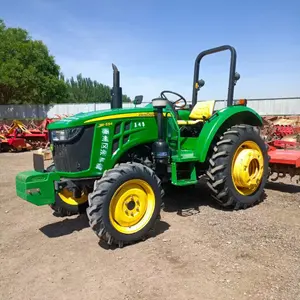 Tractores de rueda de granja de segunda mano, maquinaria agrícola compacta pequeña con cargador y retroexcavadora, 55hp 4x4wd