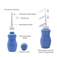 Bidet de voyage manuel en plastique 500/300 ml avec logo personnalisé, pulvérisateur de toilette portable, bouteille de soin personnel, mini bidet portable