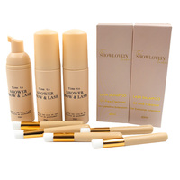 Shampooing pour cils sensibles 60ml avec saveur Shampooing pour cils Kit pêche avec ventilateur et emballage en boîte