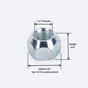 1/2 ''-20 Trailer <span class=keywords><strong>Lug</strong></span> Nuts Trailer bánh xe 509 trục trung tâm lốp Lugs Nuts mở <span class=keywords><strong>End</strong></span> acorn <span class=keywords><strong>Nut</strong></span> cho Dexter EZ bôi trơn Trailer Camper RV - Product Image 2